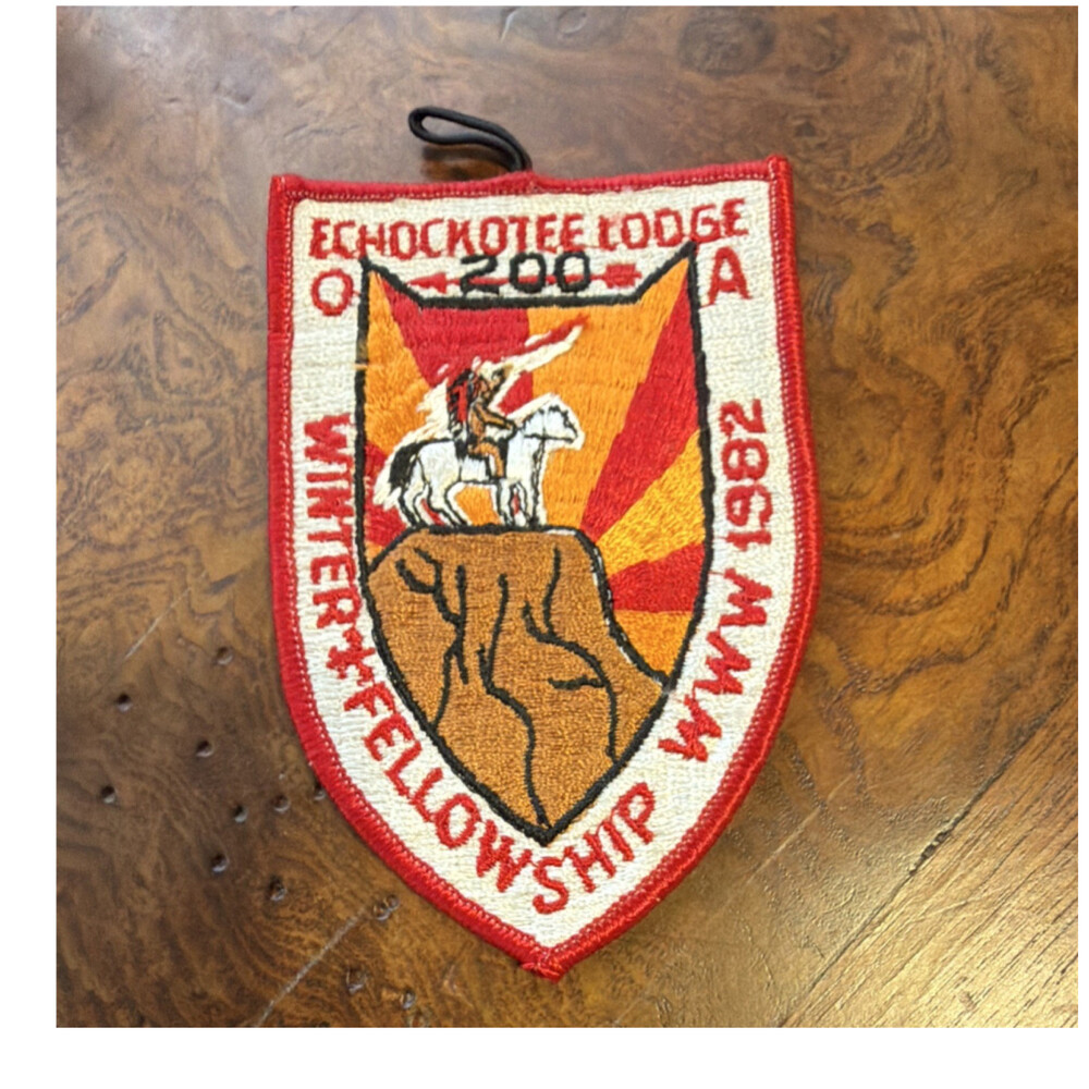 Boy Scouts Echockotee Lodge 200 Order of the Arrow Patch Winter Fellowship 1982